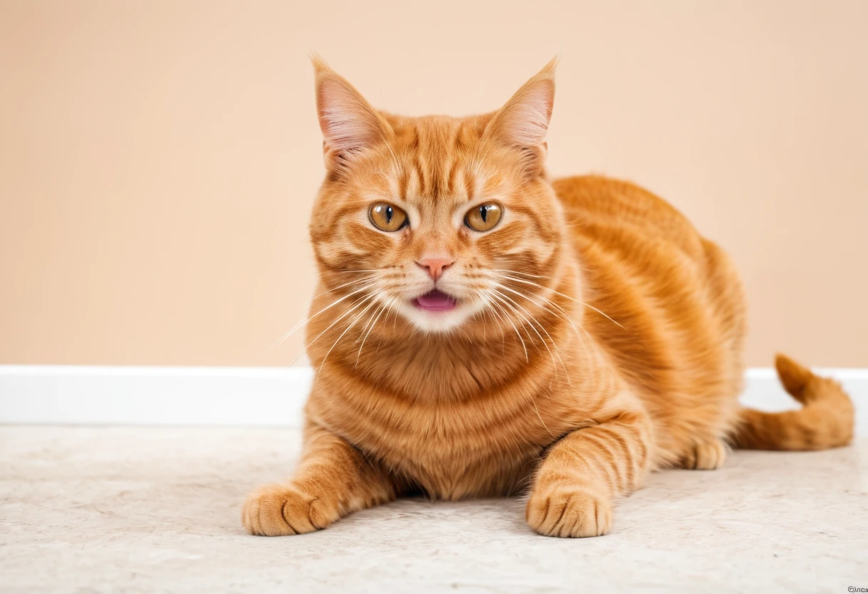 There is a cat looking at the camera., Photo by Juan O'Gorman, shutter stock, Ginger cat in mid action, Funny Cat, Ginger cat, Photos of cats, cute cat picture, cat picture, Happy cats, the cutest, Cute kitten, Garfield Cat Face, orange cat, an orange cat, Angry Cat