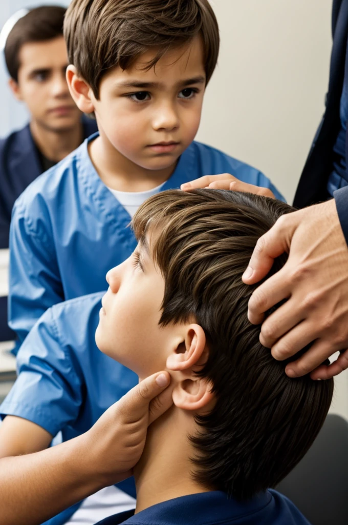 A boy at an appointment with the psychologist