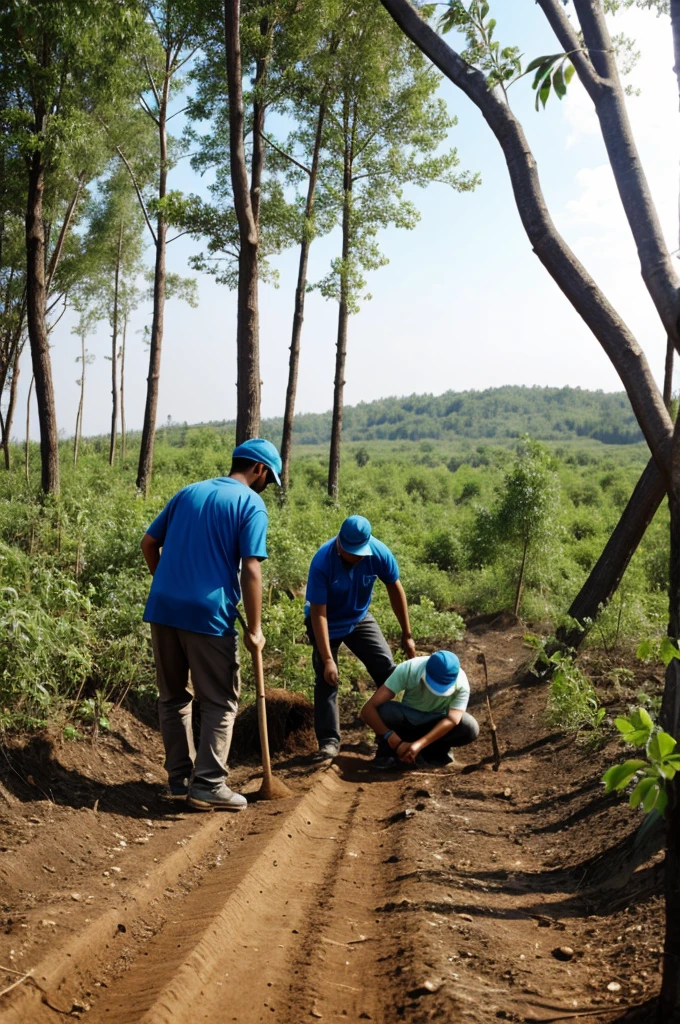Image of people reforesting
