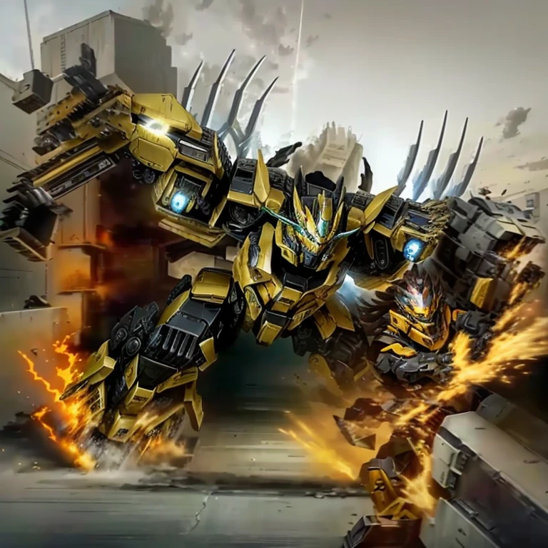 transformers war of the spark opttrons, zoids art, from transformers, transformer, goth transformers, in the movie transformers, greek god in mecha style, yellow mecha keetongu bionicle, cool mecha style, transformers movie style tech, transformers fall of cybertron, official artwork, fan art, war robot, bionicle