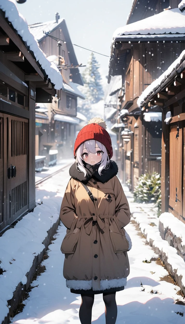 hazard, winter, snow, 1girl