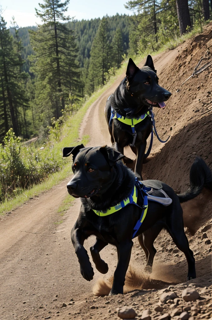 Images of dogs being used in police and search and rescue operations