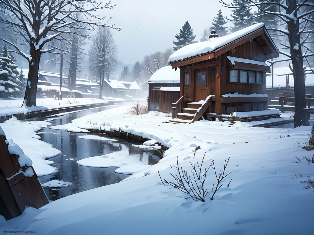 (masterpiece), best quality, Place, heavy snow storm, snow, snow storm, ruin, no people