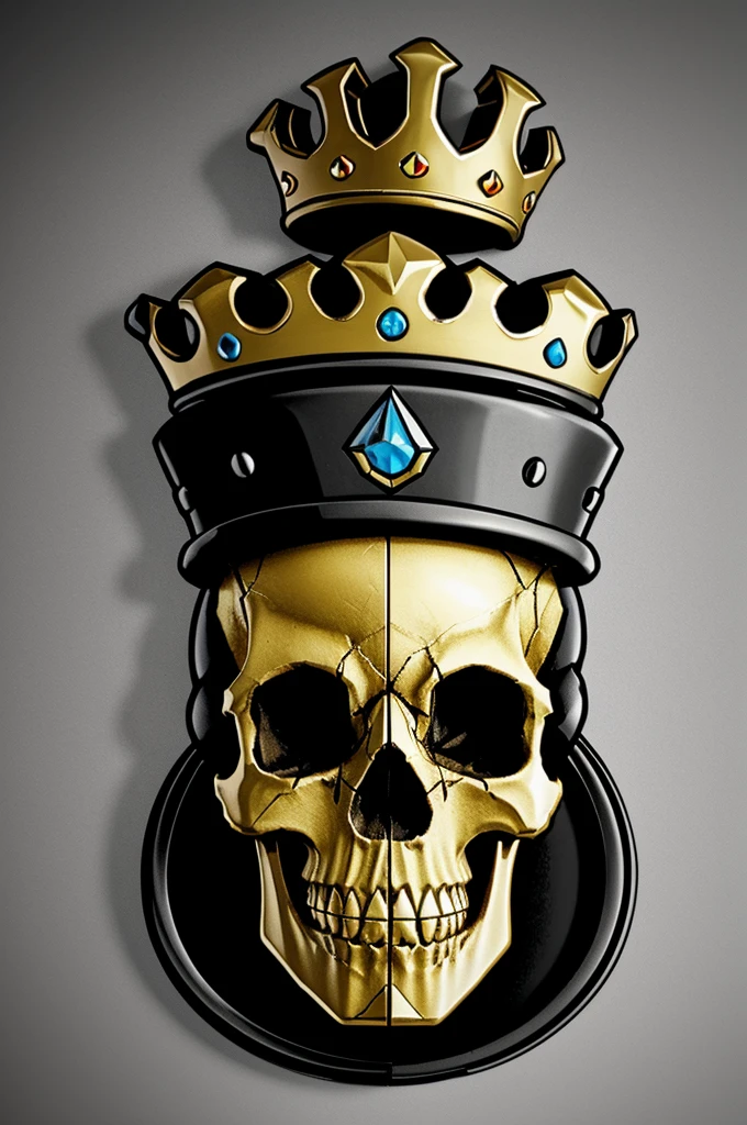 ((Best Quality))((Create an animated logo)) ((Gamers of a skull with crown ))