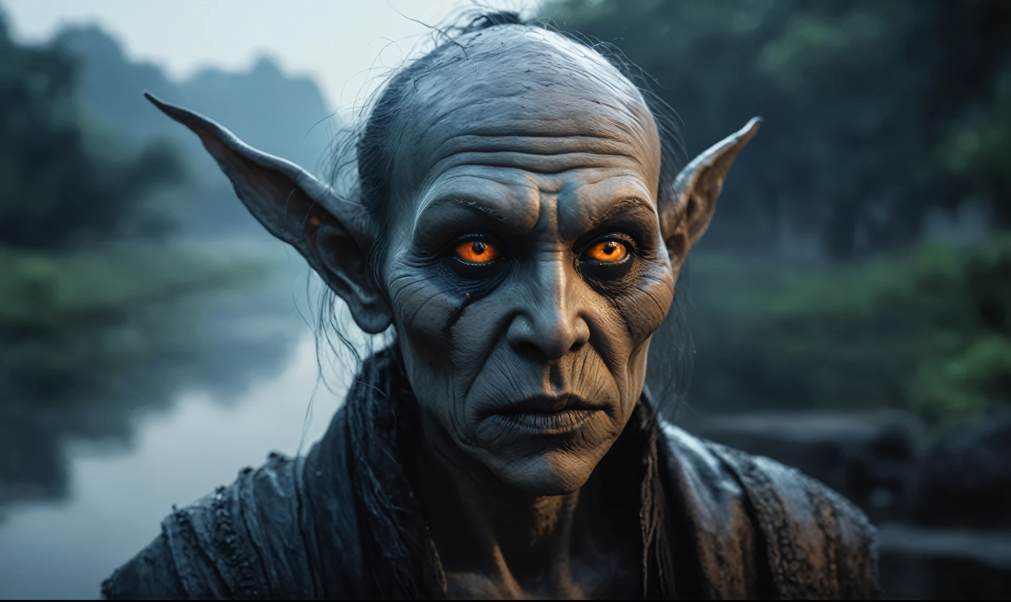 (((creature with a spectral and ghostly appearance)). Her skin is pale, almost translucent. His eyes shine with a bluish glow, he wears dark, torn clothes that float around him, as if permeated by an aura of mourning. Its appearance is complemented by details such symbols of mourning and gothic elements, further emphasizing its dark air. is portrayed as a haunted and tormented entity,{creature},face pretty face,extremely detailed,intricate details,eyes extremely detailed, high detailed eyes,16k resolution, realistic humid skin,extremely intricate details,Epic Realistic,face anatomically correct,Ultra HD,HDR, natural skin textures, hyper realism,realistic skin texture, hyper detailed,extremely Realism,Ultra Detailed,body logically correct,full body length shot,beggar graphite Manganite sparas, wants eat,survival in criminal city of future,Cinematic,soft colors, Technicolor,natural skin textures, hyper realism, hyper detailed,Extremely detailed,High contrast,Masterpiece,Realistic,Ultra Detailed, intricate details,realistic humid leather,extremly intricate,Epic Realistic, cinematic style,irina yermolova,high contrast,hdr,extremely detailed, [deep night landscape],masterpiece,intricate details,faded,eyes extremely detailed, high detailed eyes,16k resolution,RAW,retina, Nikon Z9,China,Songbird,orc,Li River in Guangxi Zhuang of China,tkt style, Pisces, pointed ears，perfect, ginger，transition between two art styles, Ink painting to photorealism, Double contact, X-ray, Creative, vivid light, masterpiece, fantasy, Abstract, Surrealism, super detailed, high resolution, stop:35,(((creature with a spectral and ghostly appearance)). Her skin is pale, almost translucent. His eyes shine with a bluish glow, he wears dark, torn clothes that float around him, as if permeated by an aura of mourning. Its appearance is complemented by details such symbols of morning and gothic elements, further emphasizing its dark air. is portrayed as a haunted and tormented entity,pixar movie still,


