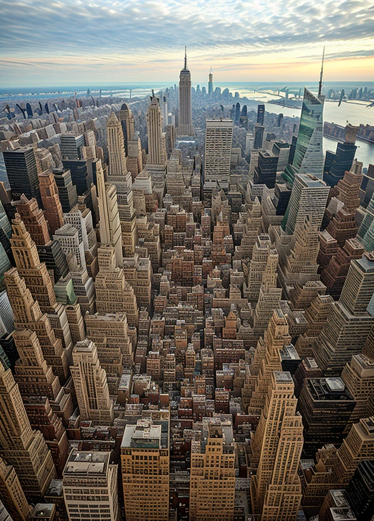 A dragon over the buildings of New York