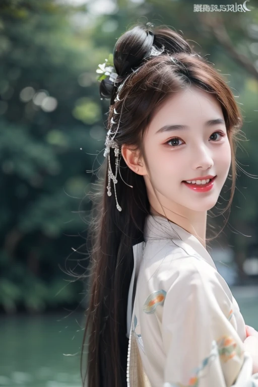 1girl,  (8k, best quality, masterpiece), (realistic, photo-realistic:1.37), hanfu clothes, smiling face, ultra-detailed
