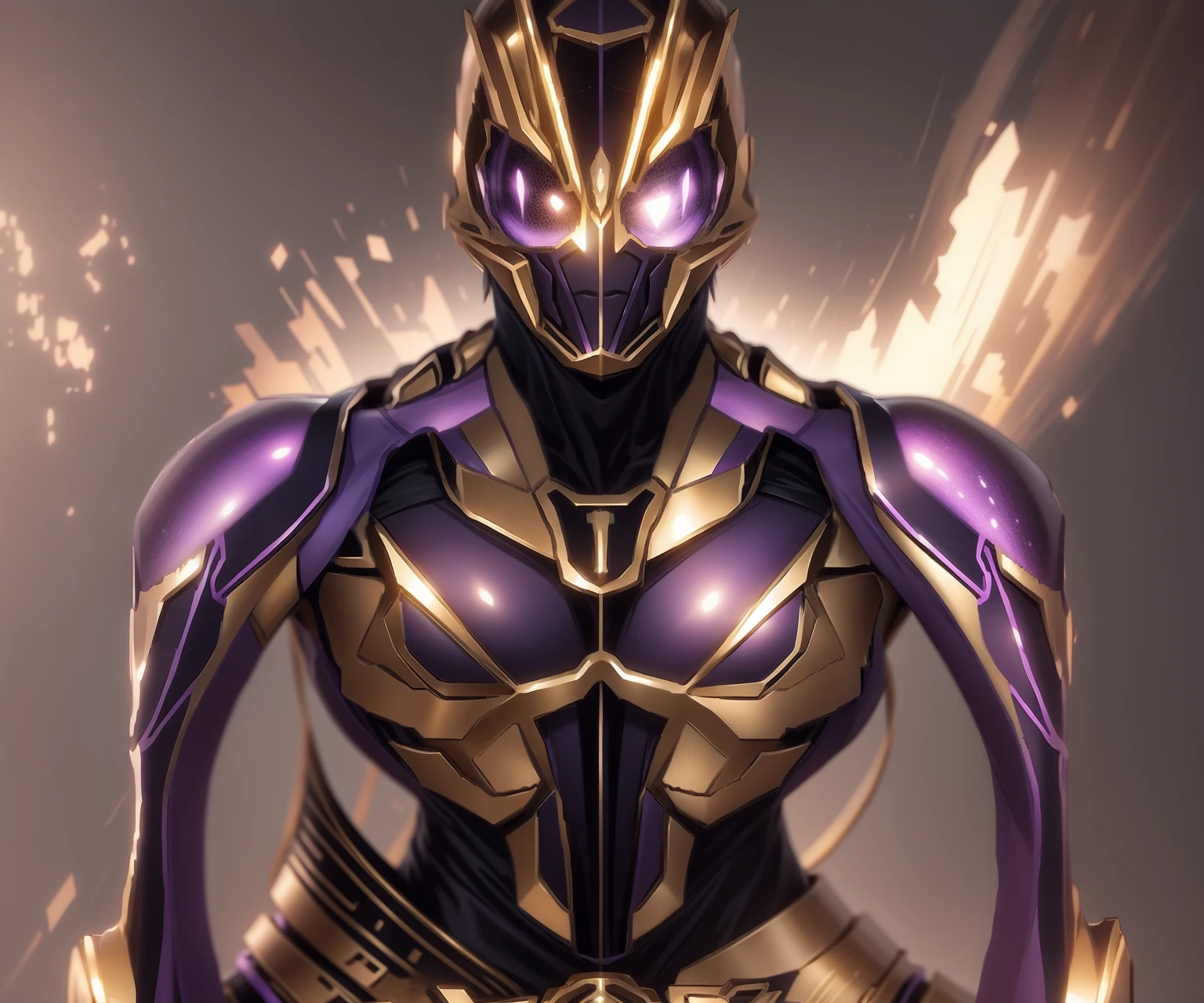 Made like transparent crystal,Similar to transparent purple crystal,Added some golden threads as embellishment。The color changes to purple and gold,Some purple and gold(Ensure its layering and armor texture,Purple is the main color,Add some gold for decoration)