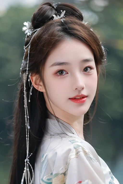 forefront face 1girl, (8k, best quality, masterpiece), (realistic, photo-realistic:1.37), hanfu clothes, ultra-detailed