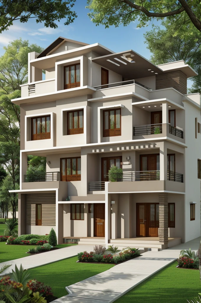 Duplex home design on 47 feet square land