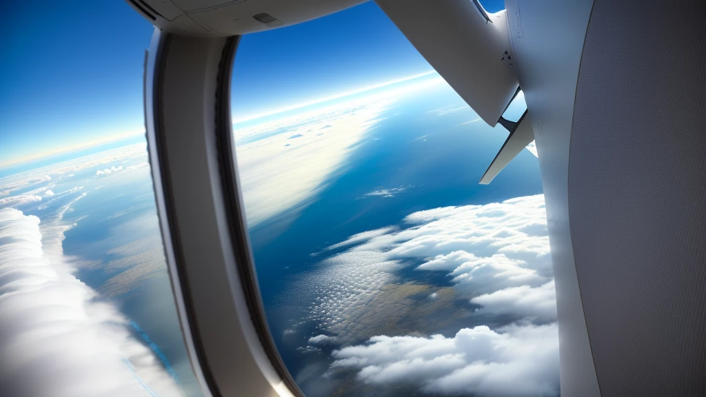 a view of a window of an airplane with a view of the sky, airplane window view, airplane view, view from above from plane, in the air, view from the sky, seen from a plane, sky view, in the sky, window open, inside airplane, flying in the clouds, perspective shot from the sky, flying above the clouds, looking outside