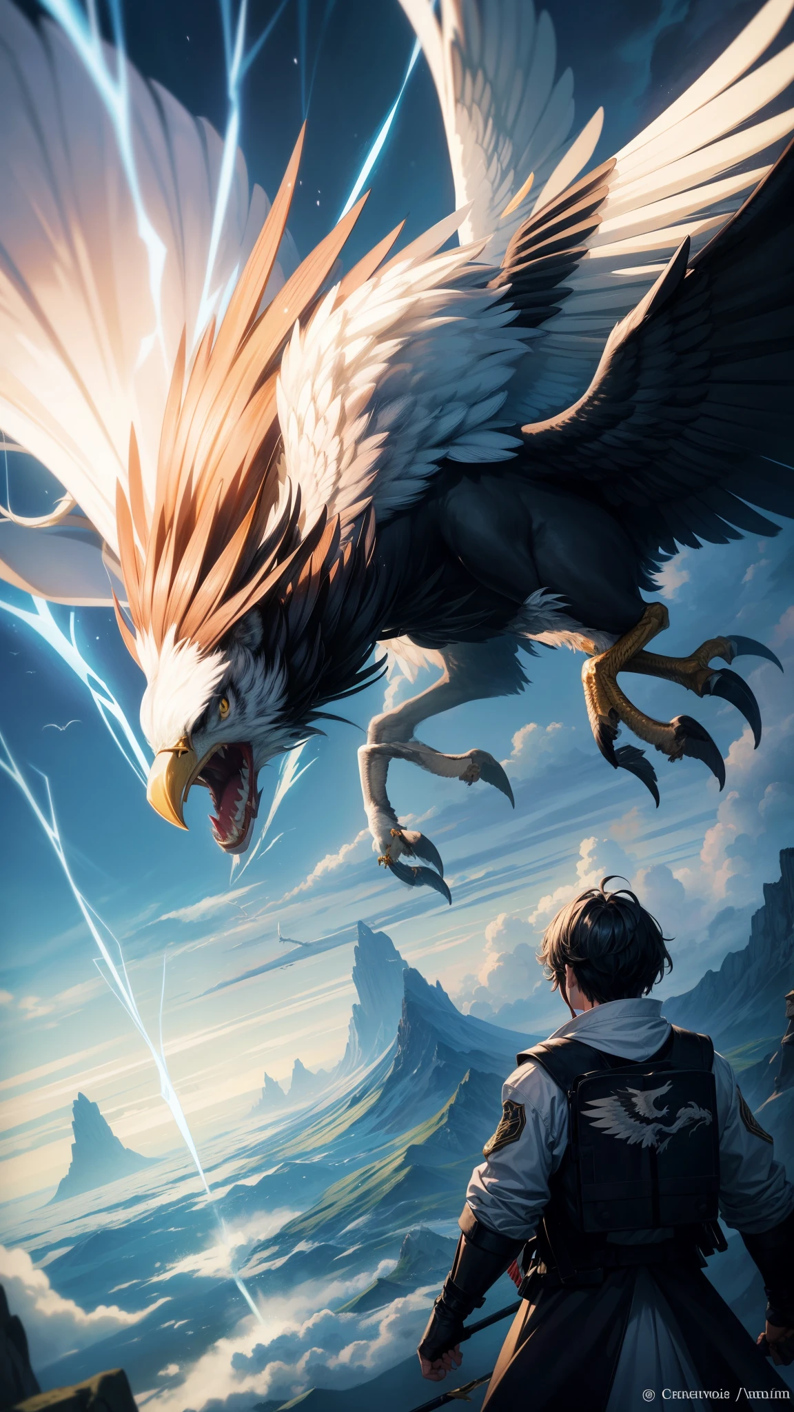 Griffon is、A powerful being known as the ruler of the skies.。Eagle Head and Wings、It has a strange appearance with the body and legs of a lion.、With its sharp eyes and powerful claws, it can take down its prey with a single blow.。When the storm rages、Flying through thunder and lightning、It is said to be a mythical being that controls the weather by generating wind pressure with its enormous wings.。
When they find prey in the storm、It plummeted at incredible speed、I will kill you in an instant without giving you any chance to escape.。Griffon is険しい山々Or the depths of a deep valley、They live in a remote area that other creatures cannot access.、Fly freely in the vast sky like a lone wolf。Its solitary existence is the very embodiment of a life in harmony with the forces of nature.、Its flapping wings in the storm symbolizes the power and majesty of nature.、people々inspires fear and awe in。Griffon isまさに大空と嵐の支配者として、It is a being that combines mystery and power.。