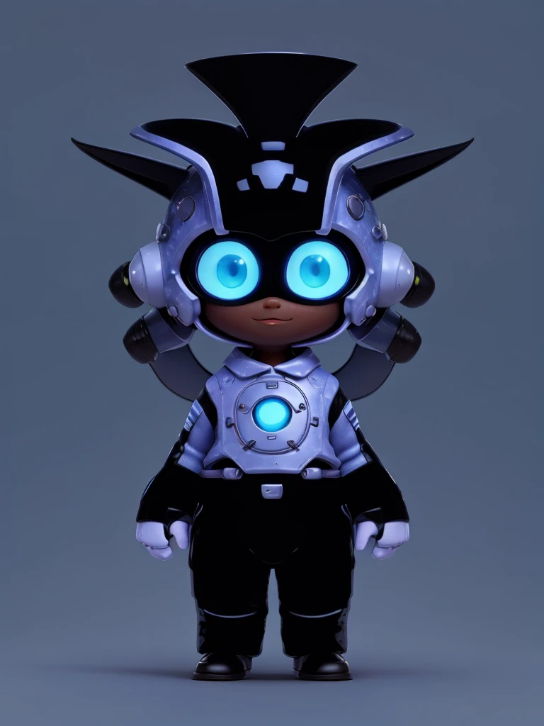 Cute,alien with a helmet and suit,dark skin,adorable,expressive pose
