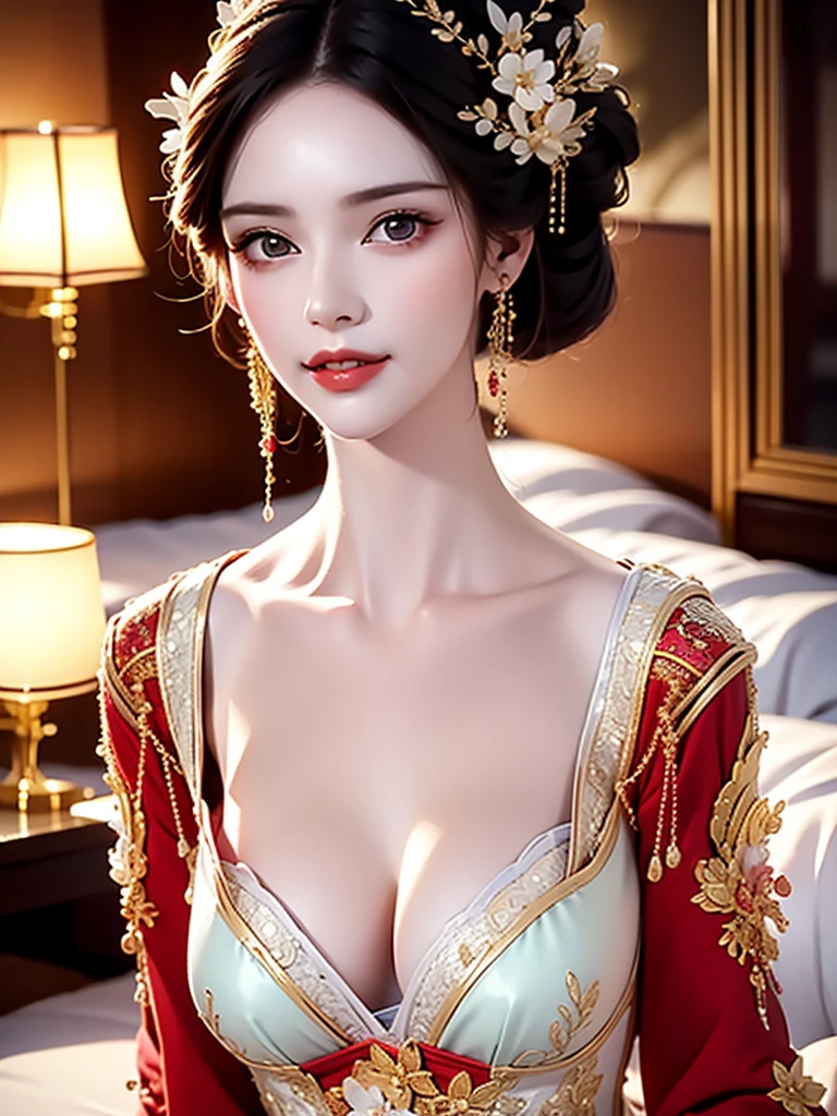 Realistic semi-close portrait image of curious woman retro 60s nostalgia, Prime Time,, 35mm Female Portrait,Gold embroidery. warm color. Vivid. Realistic. Carefree happy joy bokeh background. Quiet aesthetics. Soft lighting. Artistic lighting. Feminine elegance.Facing forward