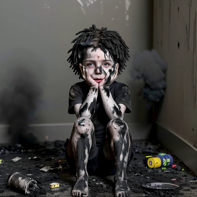 Brothers of a boy covered in soot after being caught in an explosion while misbehaving