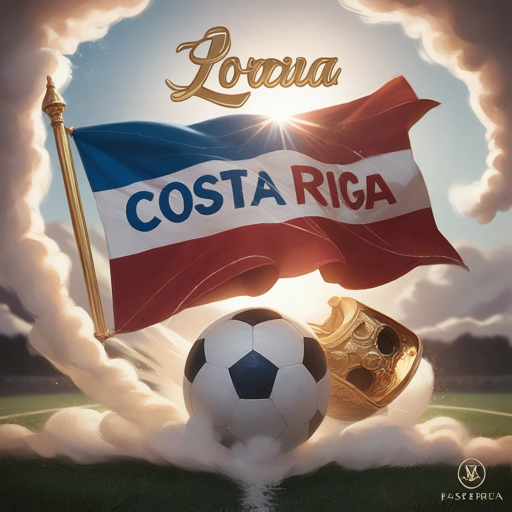 Costa Rica flag rising in the air in 3D