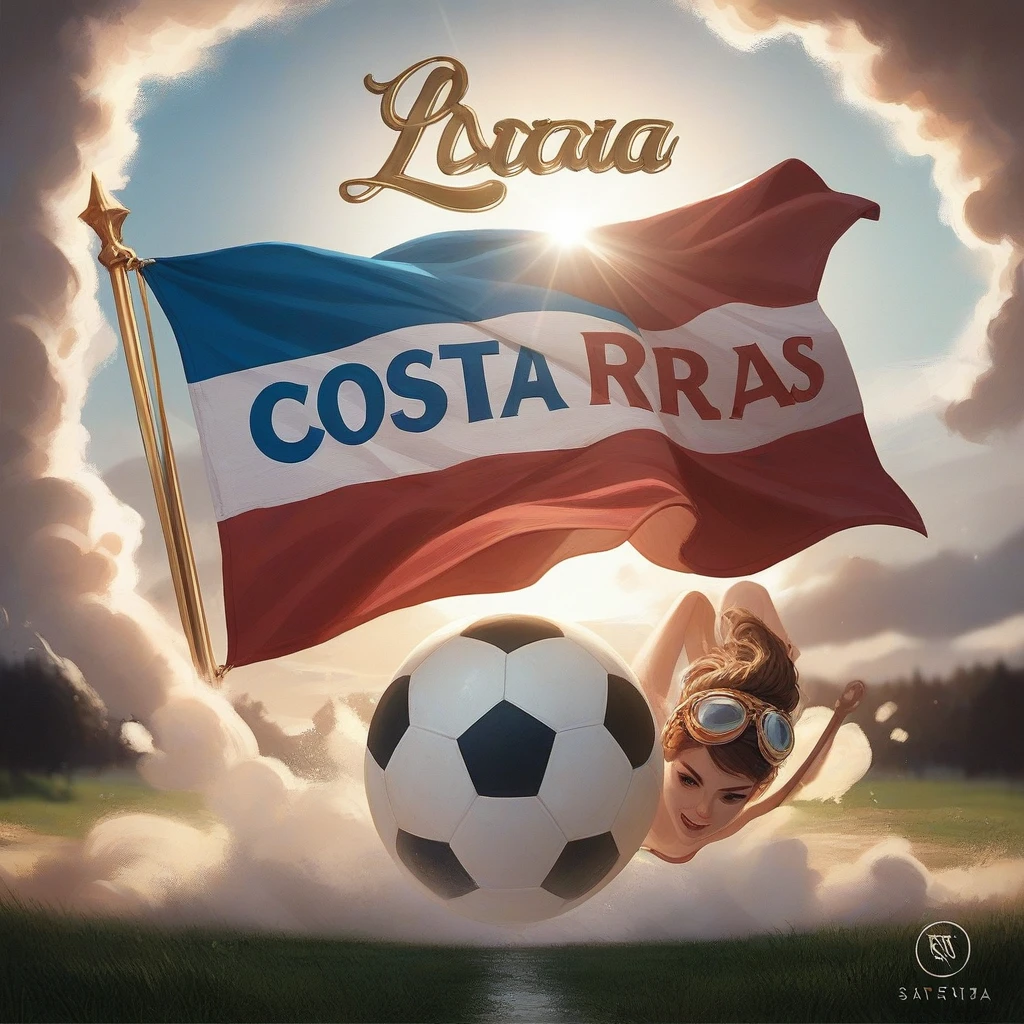 Costa Rica flag rising in the air in 3D