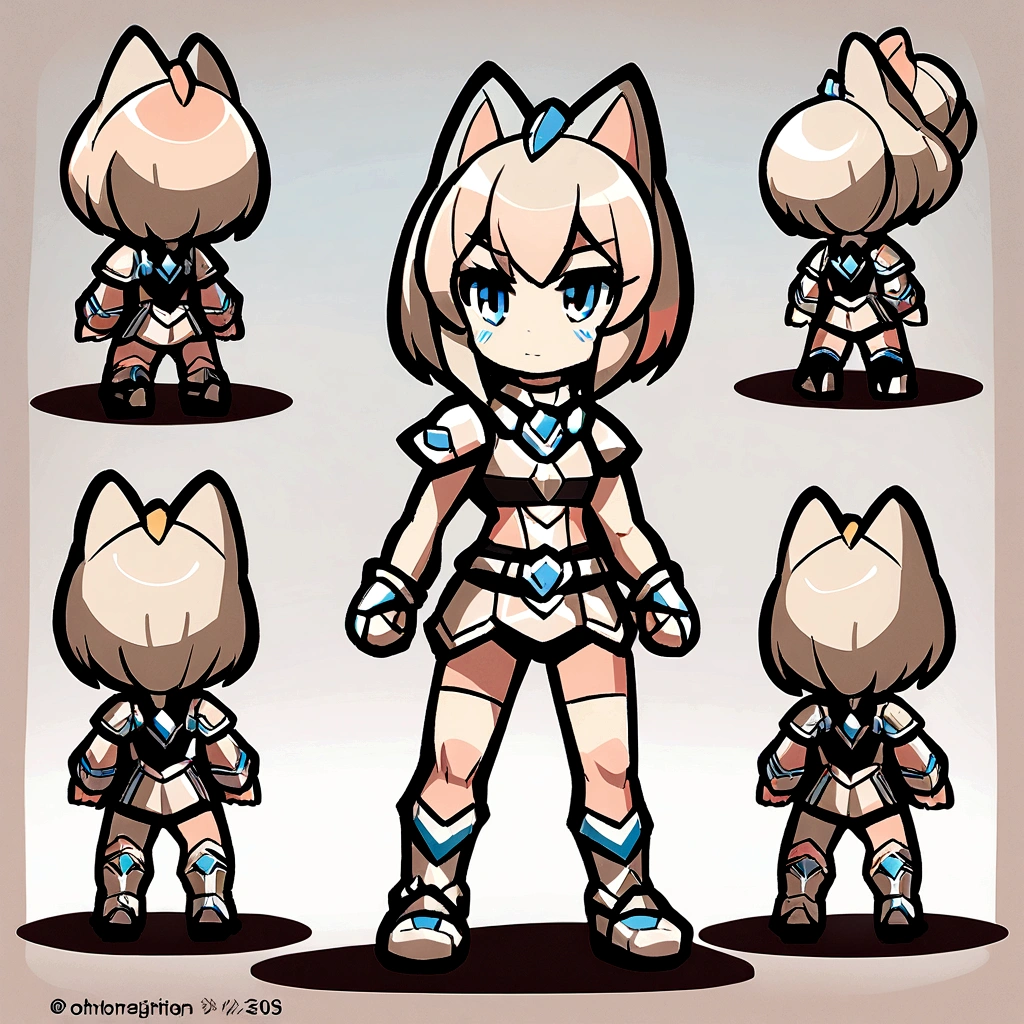 full length body view, orthographic full body view of Dale facing the camera, orthographic full body view of Dale facing away from the camera,