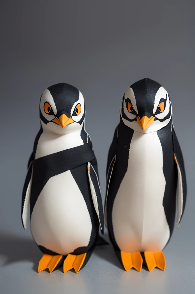 Two origamis (onde penguin and a Tiger) 