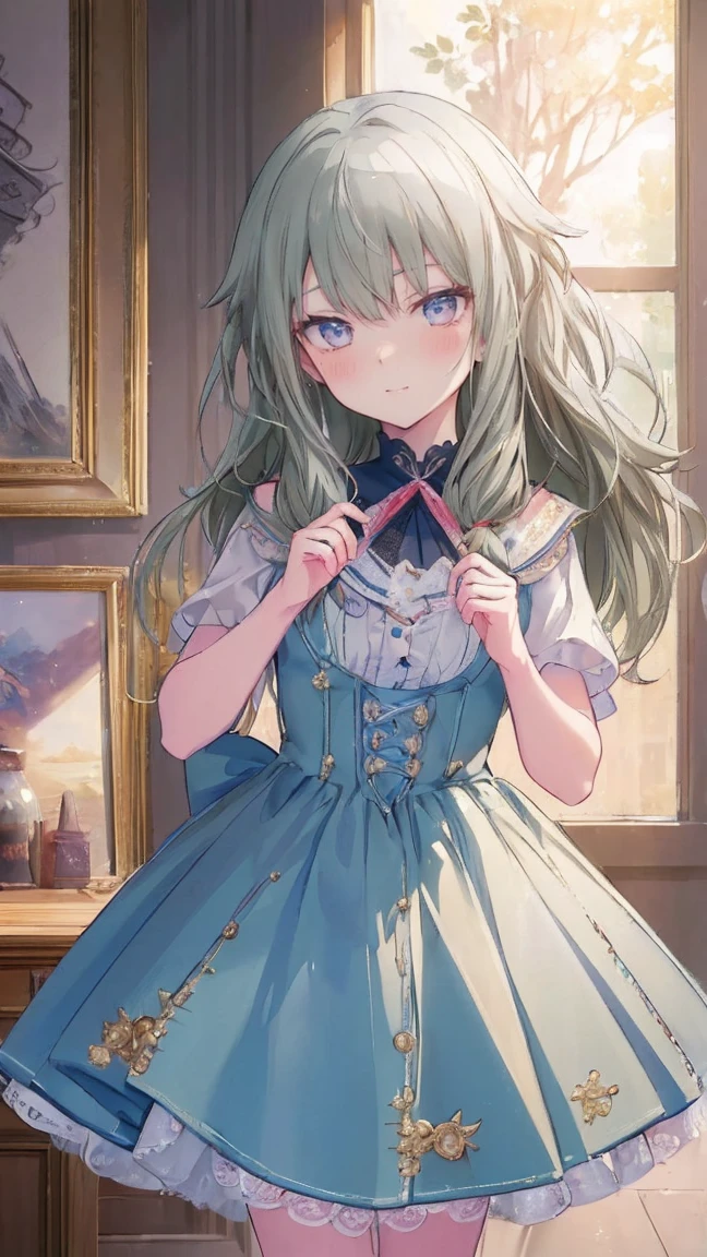 (masterpiece, 最high quality:1.6),Best image quality、最high quality、Perfect lighting、Lori、Girl、 Smile、masterpiece, Anime art style, Cute moves、Most detailed, high quality、Shiny Hair、Very fine and beautiful bright eyes、nose blush、Very detailed, clear and beautiful face, Awards, (((Anatomically correct))、Cowboy Shot