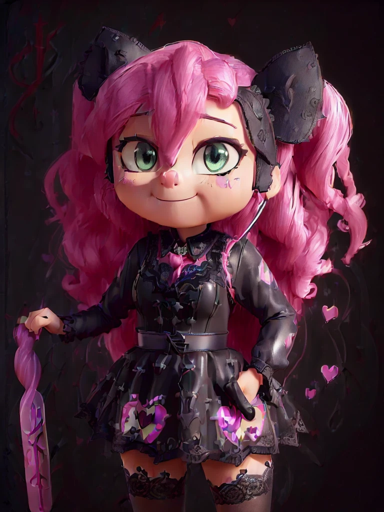 (((disney style))), (((Fluttershy))), goth, ((my little pony)), (((detailed eyes))), (((mismatched stockings with heart print))), big perky butt, (voluptuous medium-large breasts), bra with print, serious dominant face, ((long goth lace dress)), ((black eyeshadow, big black lips, spiked collar, long eyelashes, black nails, ultra detailed contours, lace sleeves)), (((hot journal pose:1.4))), (pussy), (cutie mark), (glossy body:1.3)