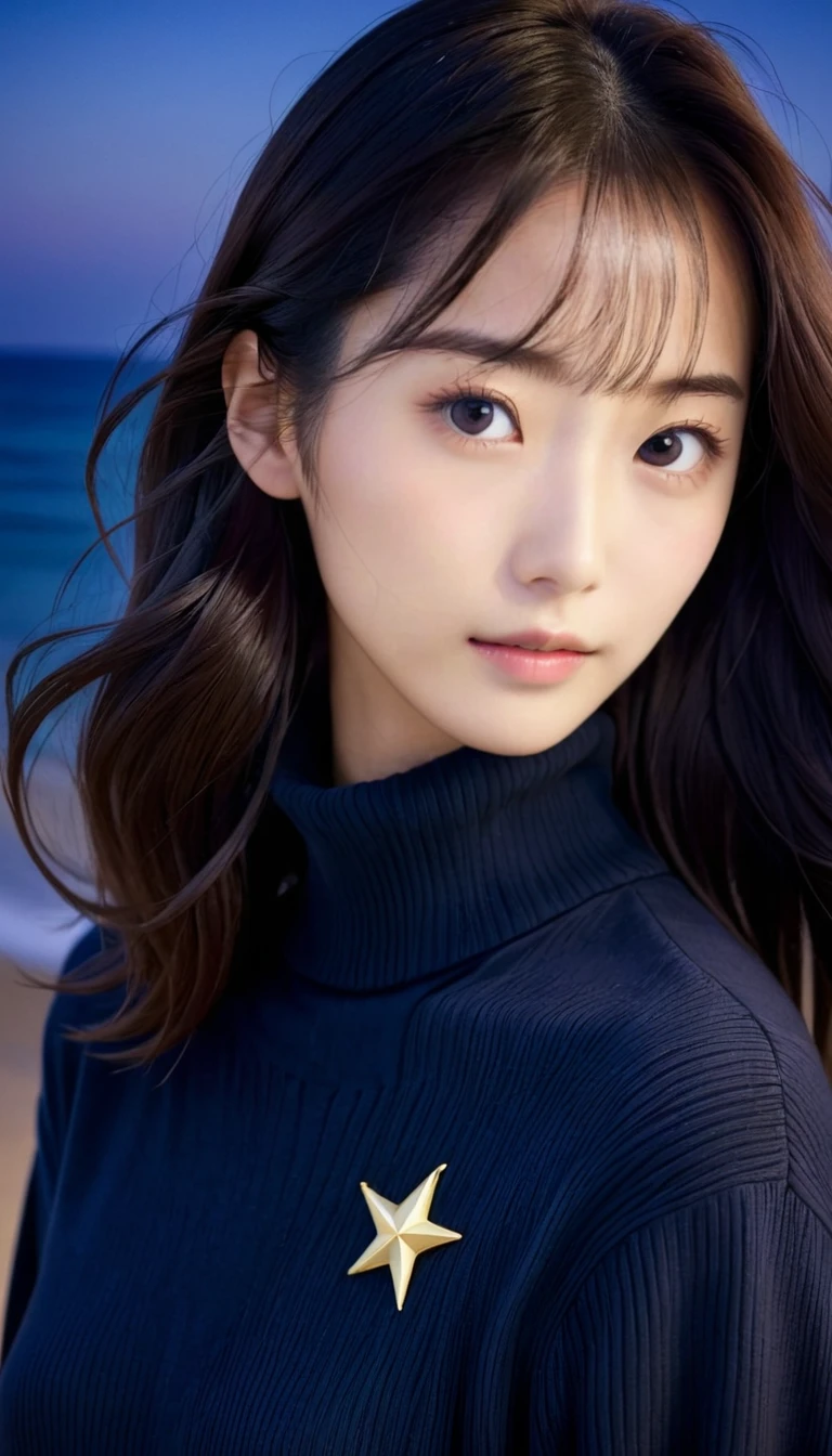 8k, 傑作, RAW写真, 最高品質, 写実的な, 非常に詳細な, 被写界深度, 映画のような光, 解剖学的に正しい身体, 
1人のエレガントで美しい熟女, 
ウェーブのかかった黒髪のロングヘア, 非常に美しい顔, 精巧なディテールの顔, 女神のような神々しい美しさ, グラマラスボディ, 
非常に繊細な肌, 透明感のある白い肌, 美しく豊かな胸, セクシーな尻, セクシーな太股, 
白いビキニの水着, 詳細な布の質感, 豪華なネックレス, 豪華なイヤリング, 
星空の背景, 夜の暗い砂浜, 真っ暗な海面, 
美しい後ろ姿,