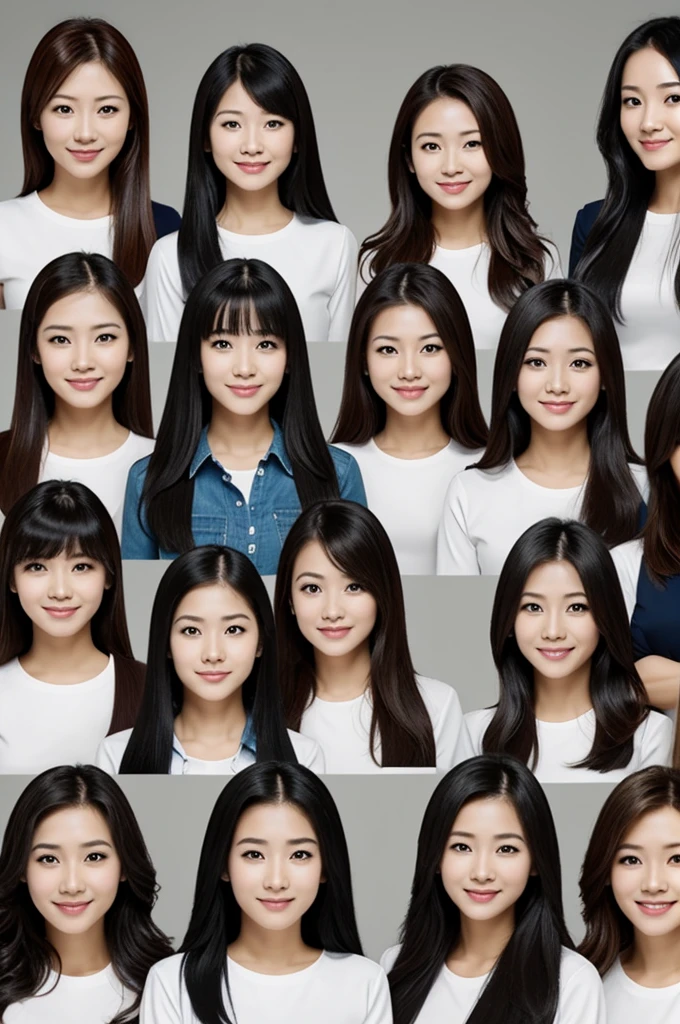 generate a 2D AI cartoon photo of a mother and her 7 daughters with Korean face