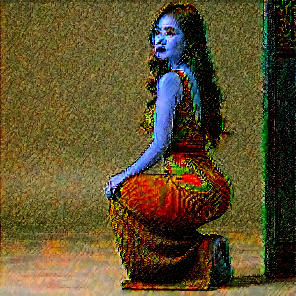 Realistic, high quality, Chinese woman wearing a maxi bodycon dress, knit dress, squatting down fully showing rear side