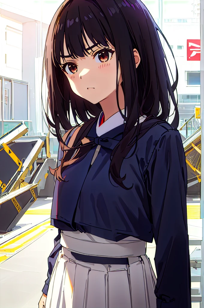 、Black Hair、Showing panties、Lift up your skirt、Pull up your skirt、Condescending expression、A look of contempt、