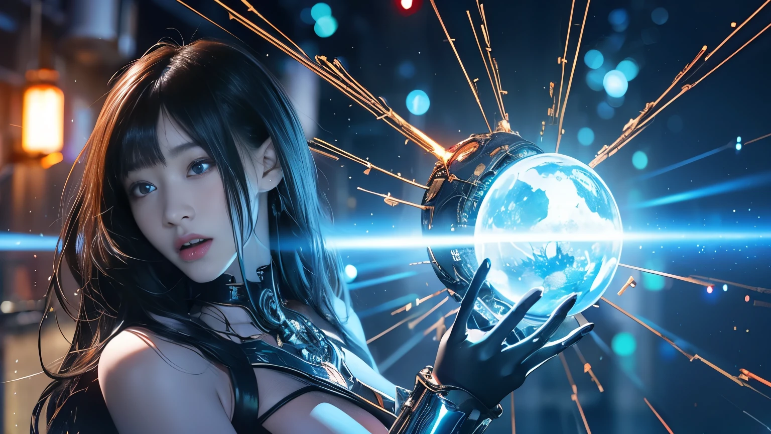 (masterpiece), realistic, beautiful face, cinematic light, bangs, ancient princess and her servant , full body, from above and side, outdoor, ancient ruins in China, beautiful eyes, silver hair, perfect anatomy, very cute, (blue eyes) , bioluminescence, 8 life size,8k resolution, human hands, elegant, approaching perfection, dynamic, highly detailed, concept art, smooth, facing directly at the viewer positioned so that their body is symmetrical and balanced, stunningly beautiful teenage girl, detailed hairstyle, fractal art, god ray, endured sadness expression, open mouth and stick out tongue, F-16 fighter jet chased by UFO, rainbow, winter, naked