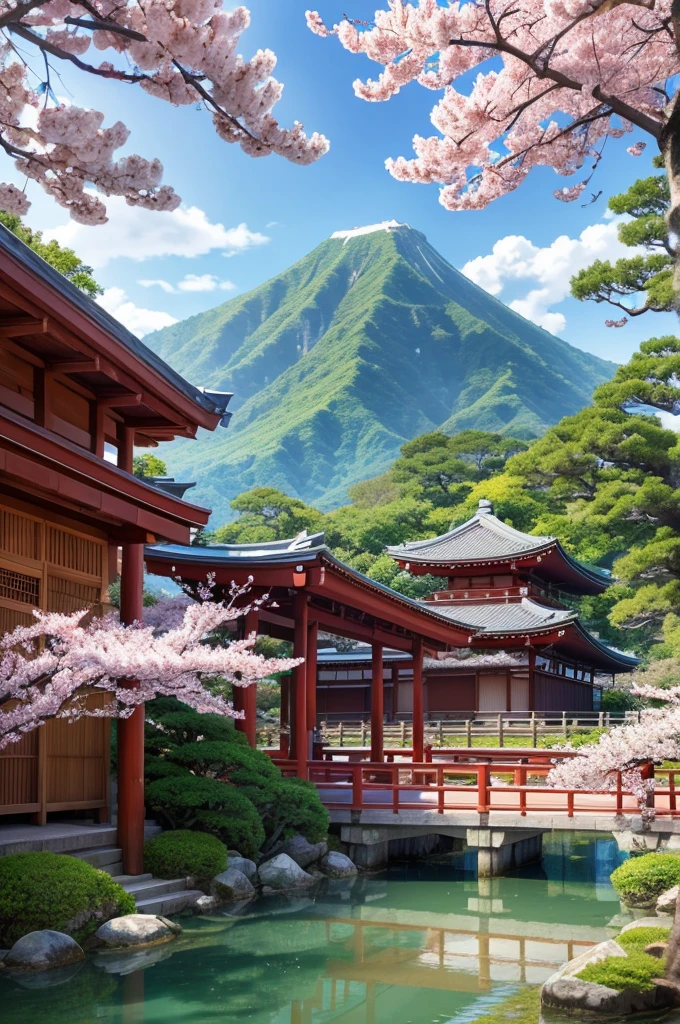Beautiful shrine scenery, cherry blossoms, loose, anime Background Art, Japanese Art Style, Beautiful anime scene, Detailed Landscape - Width 672, Background Art, Anime scenery, Anime Background, Beautiful anime scenery, Beautiful peaceful scene in anime, Landscape painting, Japanese Village, Anime scenery concept art, 8K))