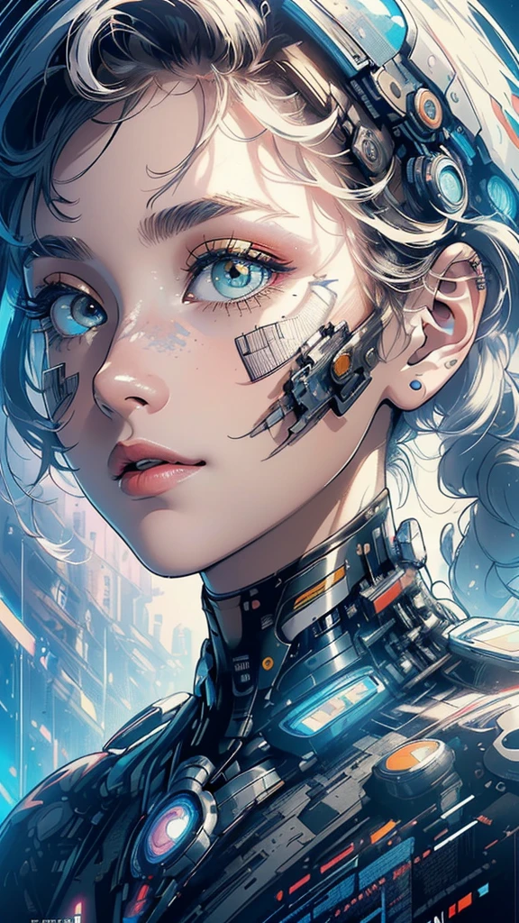 (((masterpiece, highest quality))),(((solo:1.2))),(((1girl:1.2))),32k wallpaper, very detailed,(((((portfolio))))),(((((Close-up))))),(((((bust up))))),((((more various angle)))),(((highlight))),((((heterochromia)))),(((complete. detailed face))),((((Extremely talented)))),(((((most complicated machine))))),(((genius mechanic))),((Overall colorfully)),(((((futuristic movie poster)))))