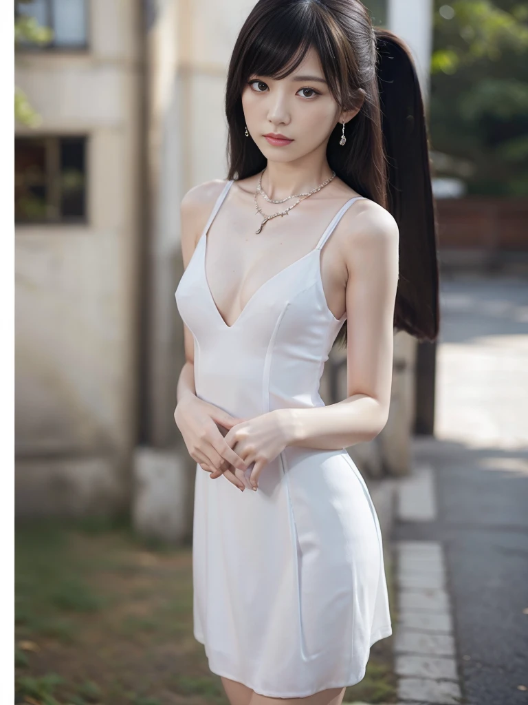 (slendr legs:1.1),(2 worman:1.4) ,(make up:1.0),Necklaces, rings, earrings, watches, jewellery,suit,2 lady,realistic,(ultra quality:1.2),high quality,masterpiece,(ultra detailed:1.4),japanese girl,beautiful face,(small breast:1.4),slender,highres,(bra line under dress:1.1)