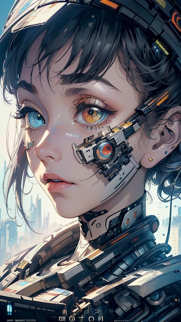 (((masterpiece, highest quality))),(((solo:1.2))),(((1girl:1.2))),32k wallpaper, very detailed,(((((portfolio))))),(((((Close-up))))),(((((bust up))))),((((more various angle)))),(((highlight))),((((heterochromia)))),(((complete. detailed face))),((((Extremely talented)))),(((((most complicated machine))))),(((genius mechanic))),((Overall colorfully)),(((((futuristic movie poster)))))