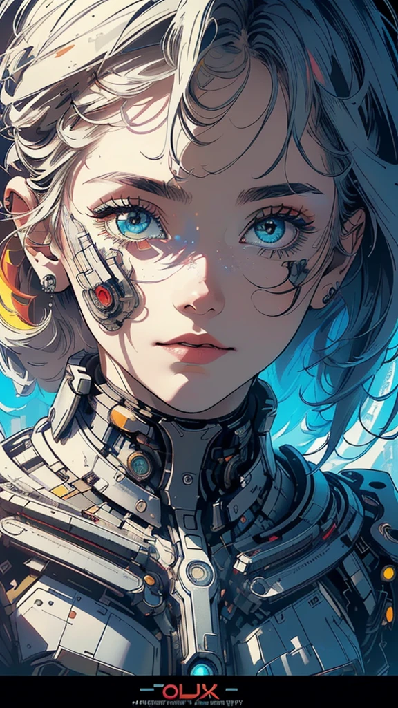 (((masterpiece, highest quality))),(((solo:1.2))),(((1girl:1.2))),32k wallpaper, very detailed,(((((portfolio))))),(((((Close-up))))),(((((bust up))))),((((more various angle)))),(((highlight))),((((heterochromia)))),(((complete. detailed face))),((((Extremely talented)))),(((((most complicated machine))))),(((genius mechanic))),((Overall colorfully)),(((((futuristic movie poster)))))