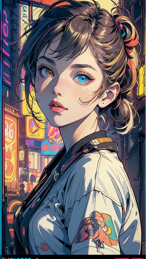 (((masterpiece, highest quality))),(((solo:1.2))),(((1girl:1.2))),32k wallpaper, very detailed,(((((portfolio))))),(((((Close-up))))),(((((bust up))))),((((more various angle)))),(((highlight))),((((heterochromia)))),(((complete. detailed face))),((((Extremely talented)))),(((((most complicated machine))))),(((genius mechanic))),((Overall colorfully)),(((((movie poster))))),(((neon sign poster)))