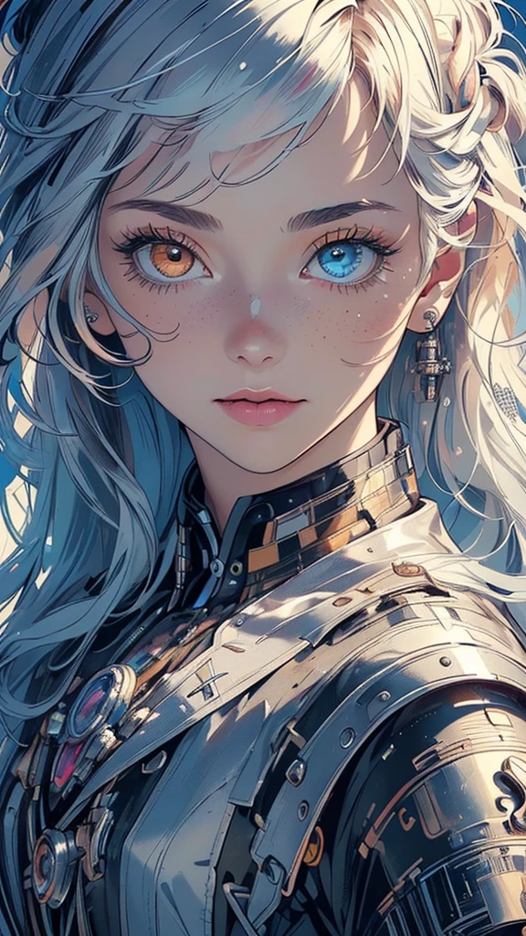 (((masterpiece, highest quality))),(((solo:1.2))),(((1girl:1.2))),32k wallpaper, very detailed,(((((portfolio))))),(((((Close-up))))),(((((bust up))))),((((more various angle)))),(((highlight))),((((heterochromia)))),(((complete. detailed face))),((((Extremely talented)))),(((((most complicated machine))))),(((genius mechanic))),((Overall colorfully)),