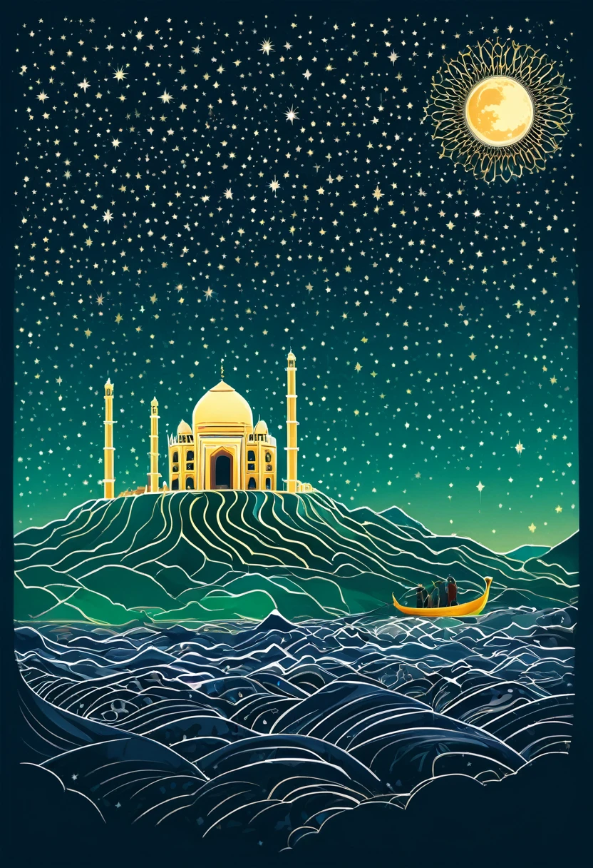 Isra mi'raj journey illustration