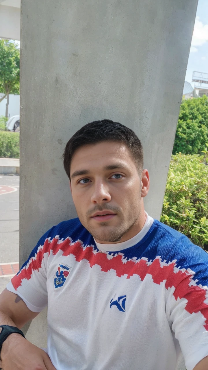 Masseter muscle film、well built、European male stars、(Handsome(brunette)、male people、35yo、cool guy、gay twinks、underdressing、cool guy、musculous、eBlue eyes、short detailed haide in and out、NSFW、Large size、Authentic texture、barechested、large bulge、Rugby player、soles of feet、wasteland、side angle、Background cathedral、Authentic texture、8K、8k ultra high definition、profesional lighting、professional photoshooting