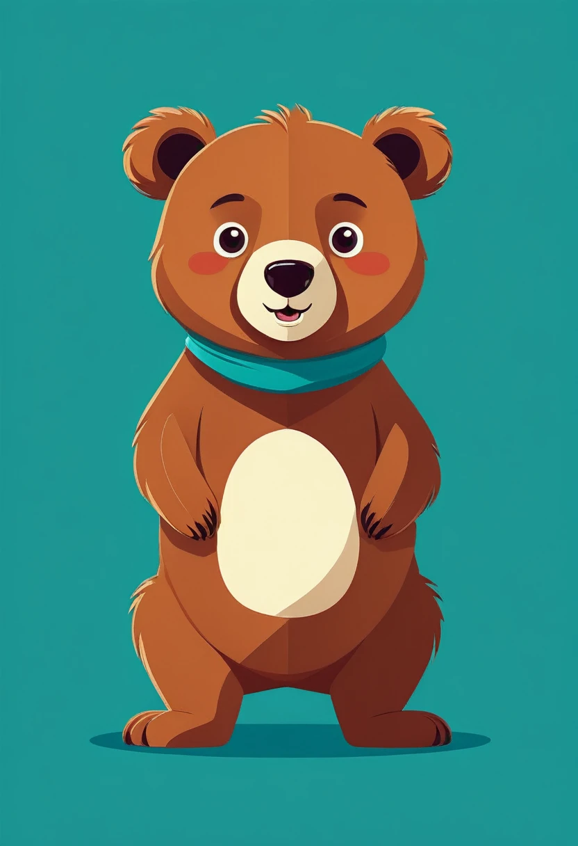 Cartoon flat character bear cute
