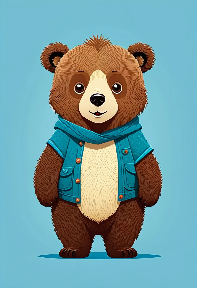 Cartoon flat character bear cute