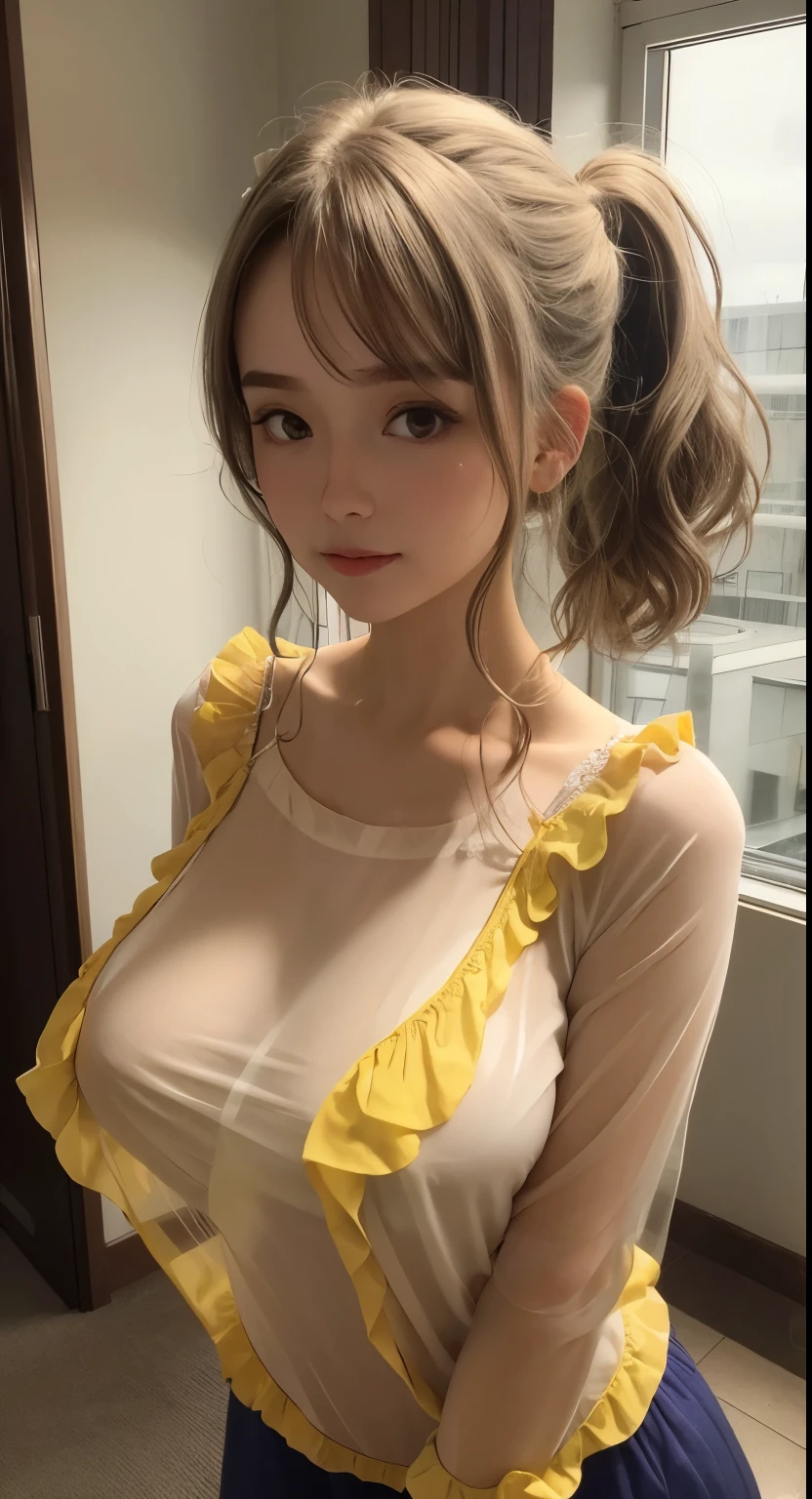 ,(see through nightgown, visible through clothing:1.2)