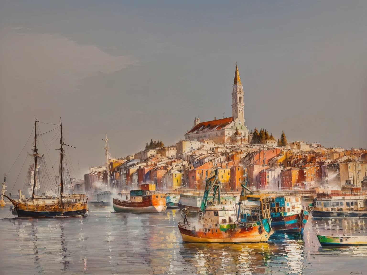 COLOR WITH FOUR COLORS IN PASTEL TONES, MAKE A MIX BETWEEN WATERCOLOR AND OIL PAINTING, WITH A THICK LAYER AND EXCESS PAINT, WITH AN ANCIENT PAINTING SETTING FROM THE 17TH CENTURY, WITH VIBRANT EXPRESSIVE COLORS, WITH THE LOOK OF AN OLD PAINTING PICTURE, WITH SHINE INTENSE, BETTER DEFINITION, HIGHER IMAGE QUALITY