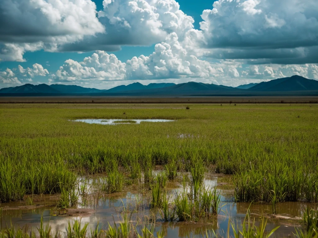 Swamp Deserted Mud Cloudy