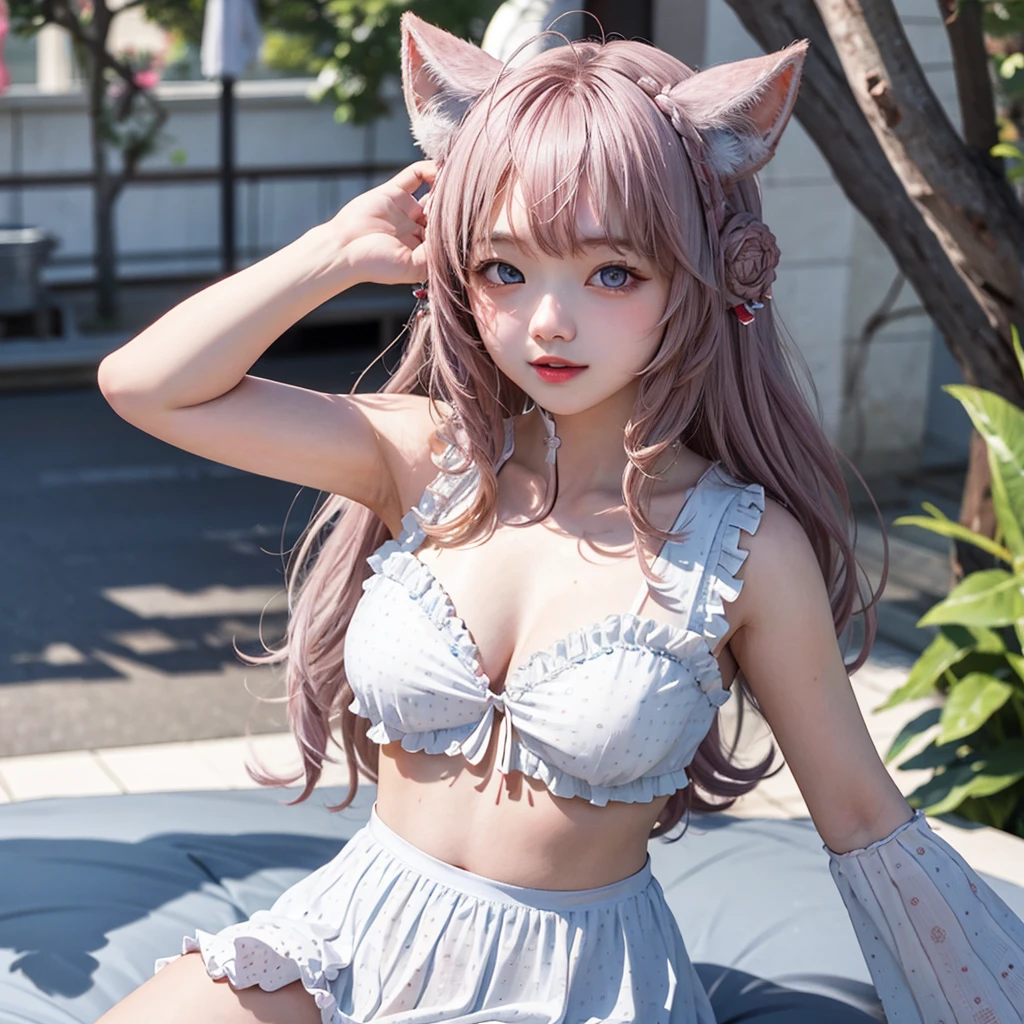 solo、1girl、full-body portraits、sleeveless、White-colored skin,Large Breasts,