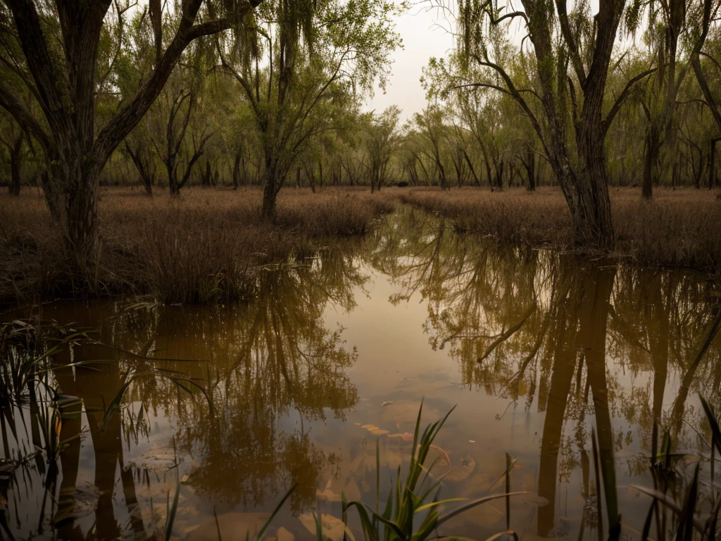 Small swamp, deserted, muddy, dark