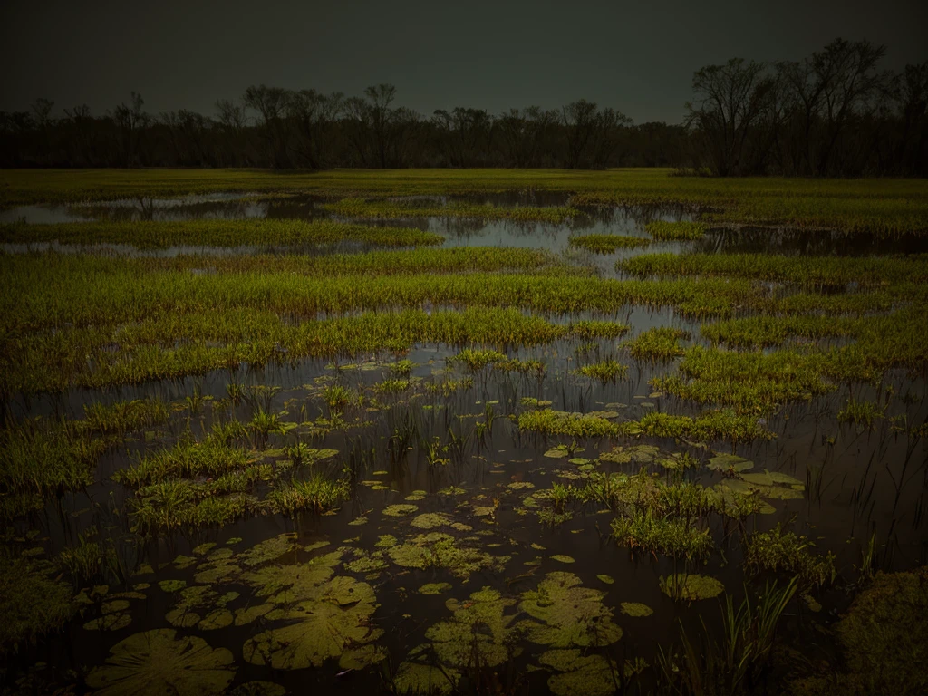 Small swamp, deserted, muddy, dark