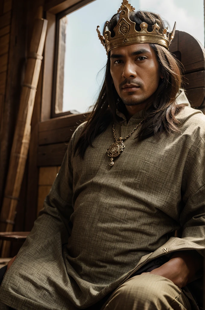 A king wears a blangkon