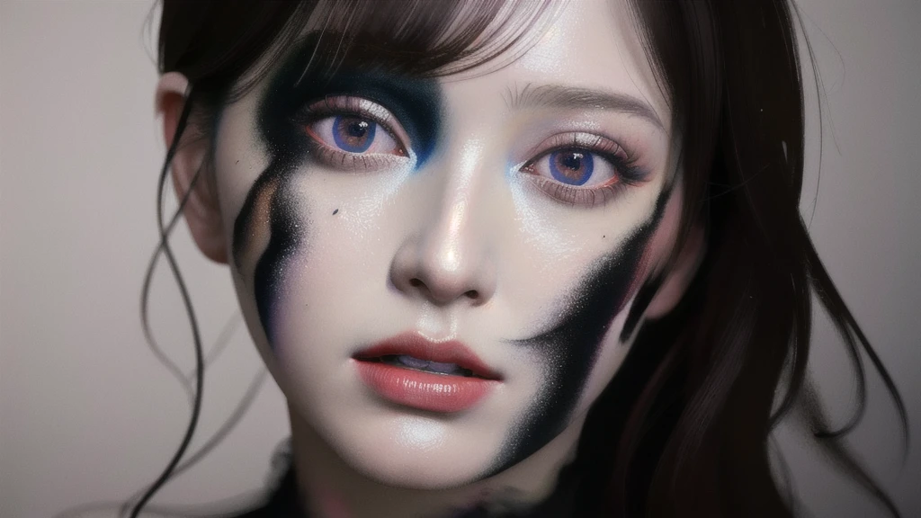 Android Beauty, Powerful paintings inspired by Francis Bacon, Ultra-realistic surrealism, Hyperrealism, fear, art, hyper real painting, Realistic illustration painting, カラフルなHyperrealism, Hyper-realistic digital art