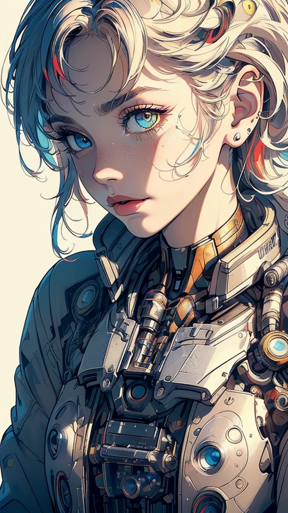 (((masterpiece, highest quality))),(((solo:1.2))),(((1girl:1.2))),32k wallpaper, very detailed,(((((portfolio))))),(((((Close-up))))),(((((bust up))))),((((more various angle)))),(((highlight))),((((heterochromia)))),(((complete. detailed face))),((((Extremely talented)))),(((((most complicated machine))))),(((genius mechanic))),((Overall colorfully)),(((cyborg))),(((text))),(((typography))),(((sentence))),(((Label)))